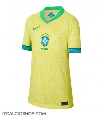 Brasile Prima Maglia Femmina Copa America 2024 Manica Corta